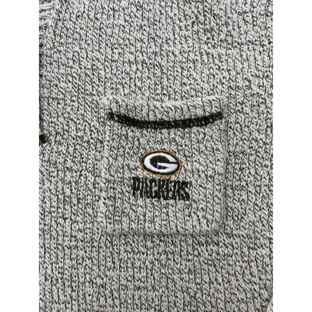 Vintage Green Bay Packers Gameday Chunky Henley Sweater Pullover NFL